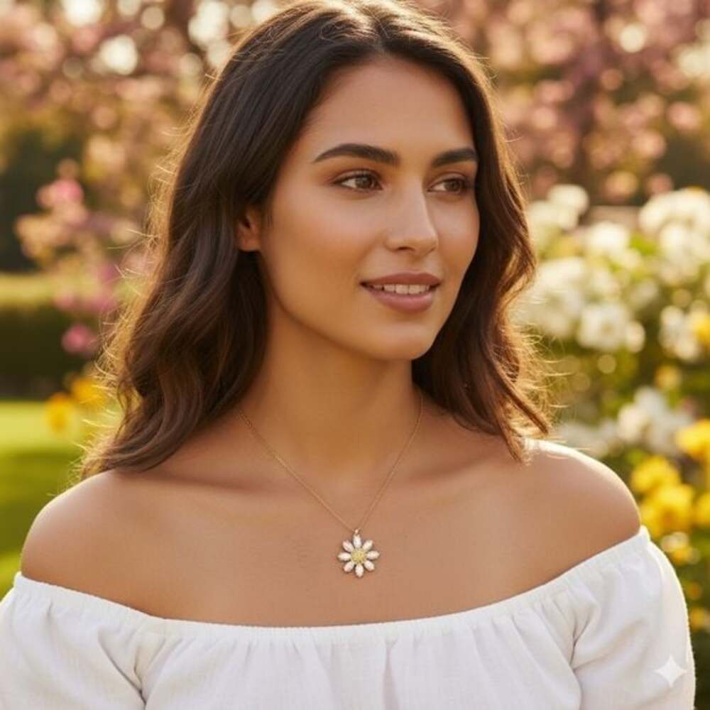 Betsey Johnson Gold Flower Crystal Pendant Necklace